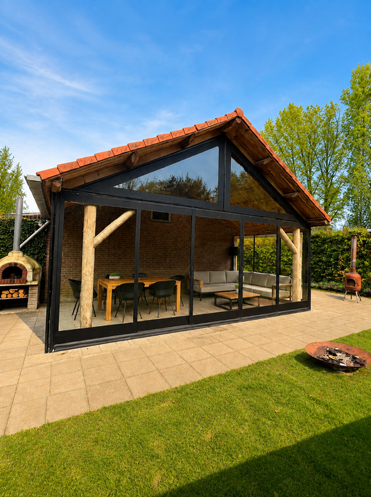 Verandawand (kleur zwart)